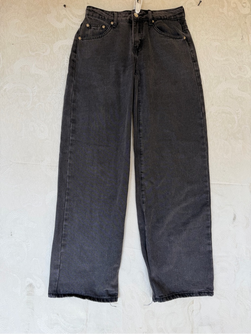 Edikted Washed Black Straight Leg Jeans